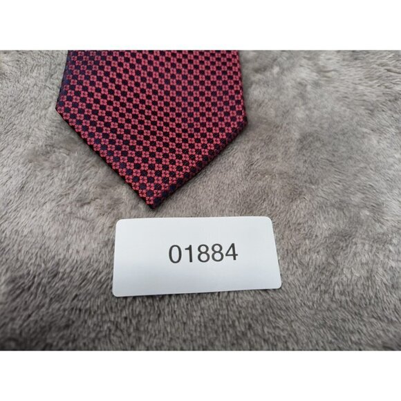 Isaac Mizrahi New York Tie Men's Red Black Geometric Design Necktie 60" - Picture 8 of 8